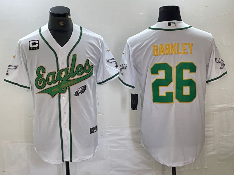 Men Philadelphia Eagles #26 Barkley White 2024 Nike Co branded NFL Jersey style 8